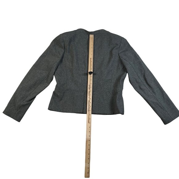 Women's Worthington Black Gray White Chevron Stripe Button Pleated L/S Jacket 16 - Picture 7 of 11